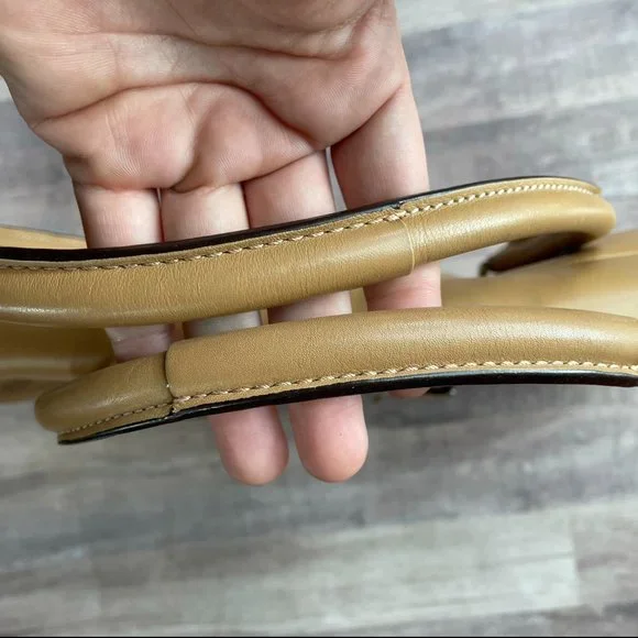 Coach Tan Leather Shoulder Bag Large Flap Purse - Picture 5 of 5